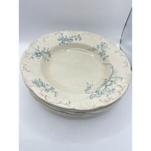 4 Mellor Taylor & Co Emblem Antique Soup Plates ~ Made in England ~ Very Rare